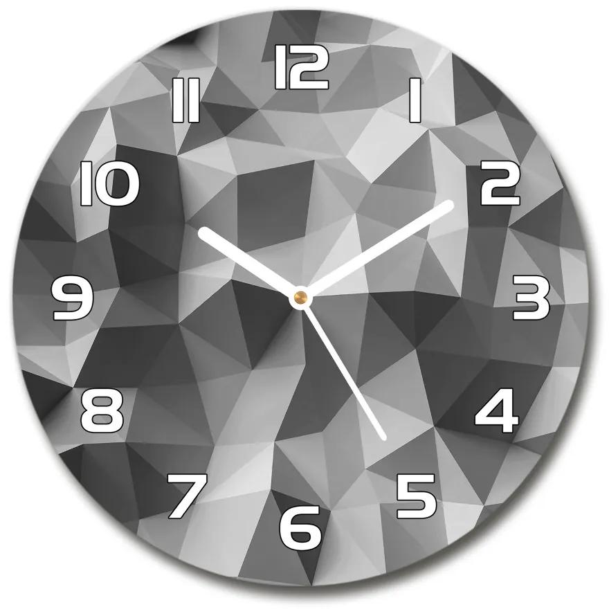 Sklenené hodiny okrúhle Abstraktné trojuholníky pl_zso_30_f_105539676