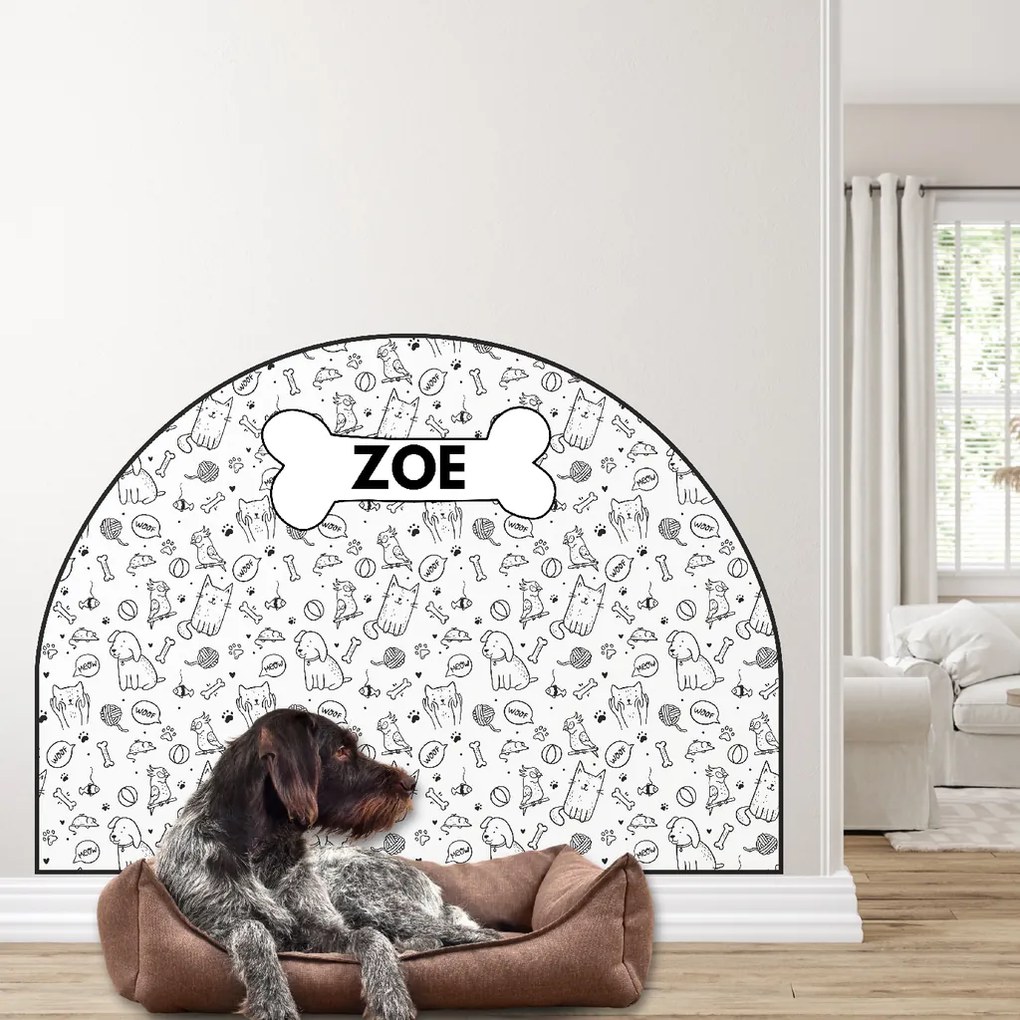 120x96cm Ochranná textilná nálepka na stenu - Oblúk - Zvieratá Veľkosť: 120x96cm, Motív: s menom