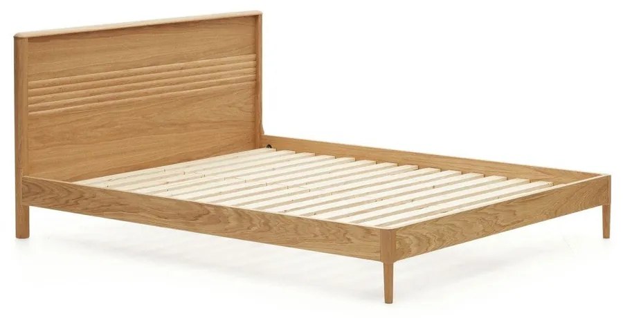 Dvojlôžková posteľ z dubového dreva s roštom v prírodnej farbe 180x200 cm Lenon – Kave Home