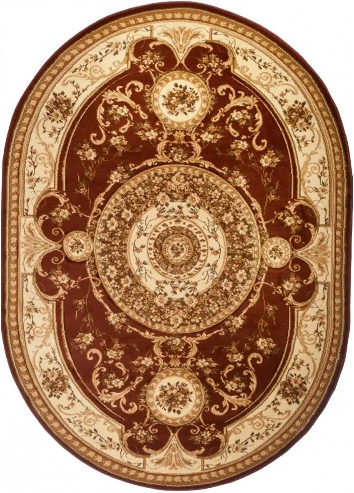 *Kusový koberec klasický vzor 3 hnedý ovál ., Velikosti 60x100cm