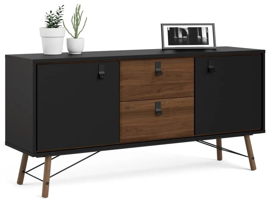 Čierna komoda v dekore orecha 150x72x40 cm Ry – Tvilum