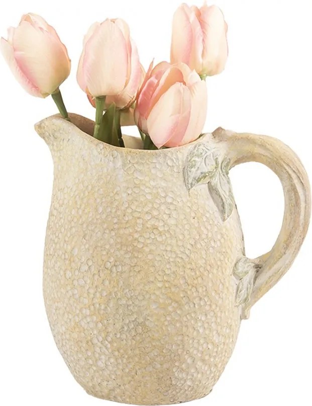 Žltý rustikálny džbán v dizajne citrónu Lemon rustic - 20*15*20 cm