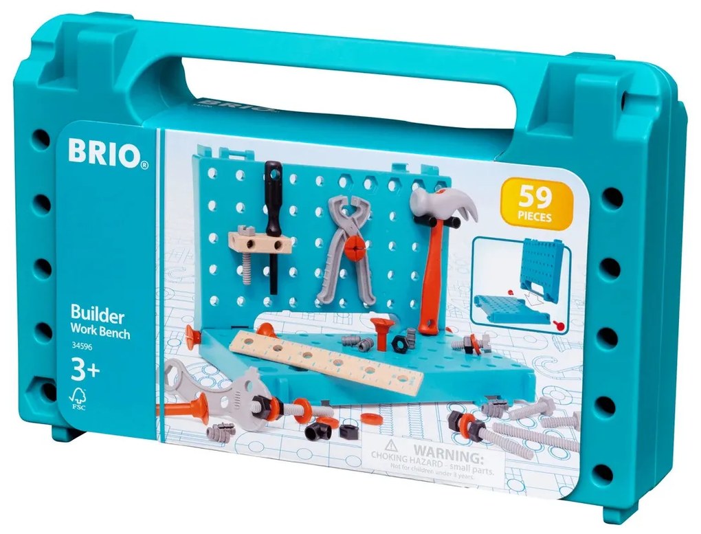 Brio Builder - pracovný stôl s náradím - 59 ks