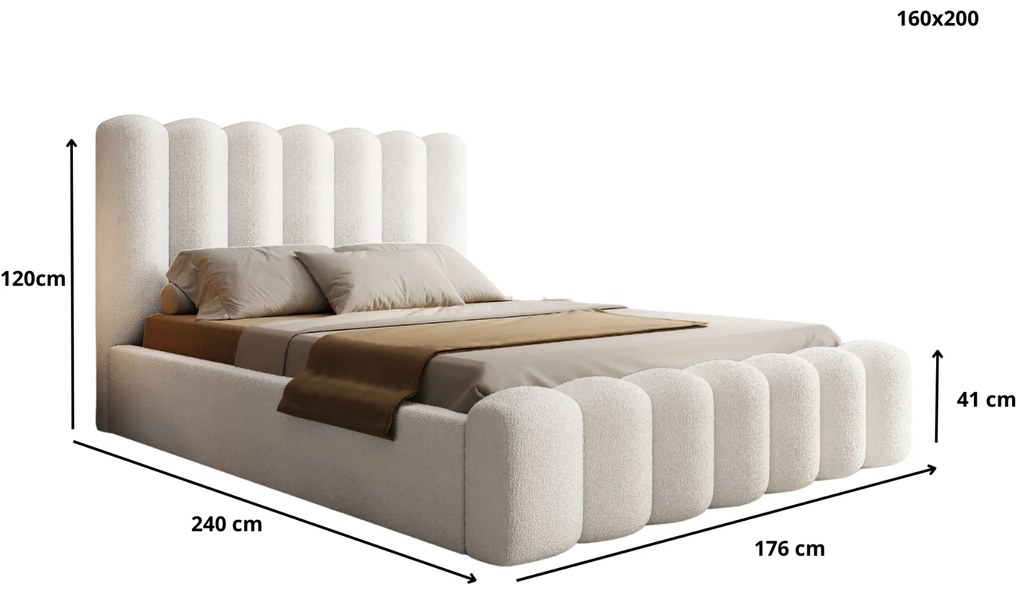 ČALÚNENÁ POSTEĽ ROSELLA 160x200 QUELLE 03