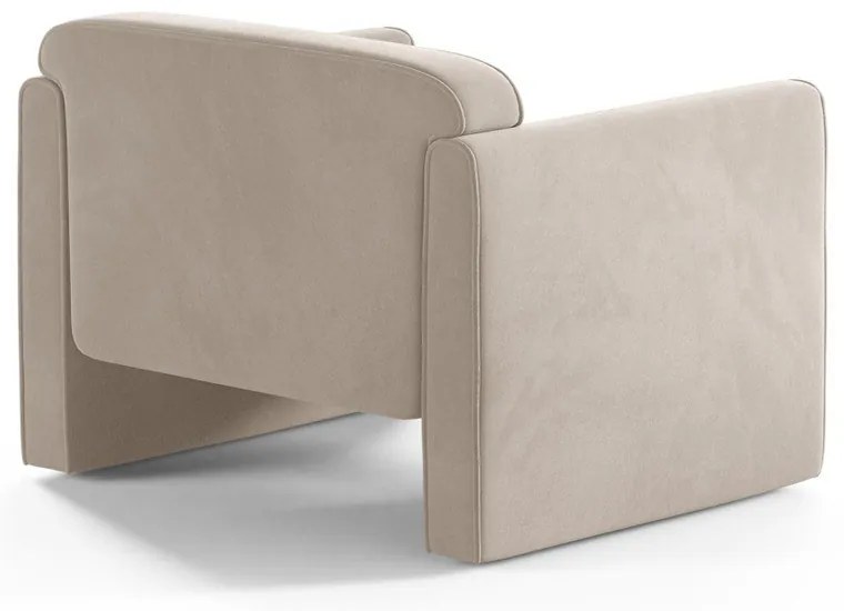 Béžové zamatové kreslo Abby – Micadoni