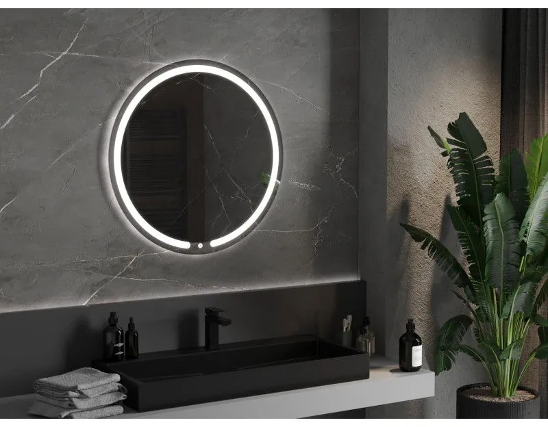 Mexen Rose, LED kúpeľňové zrkadlo s podsvietením 80x80 cm, 6000K, ochrana proti zahmlievaniu, 9810-080-080-611-00