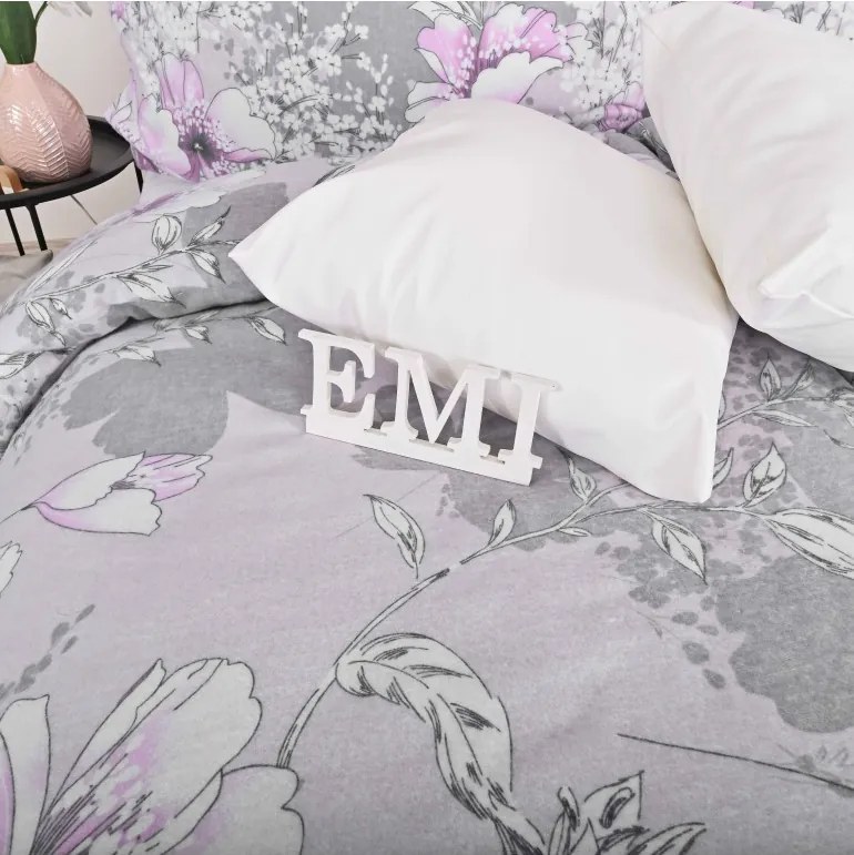 Flanelové obliečky Violet EMI, Štandardný set jednolôžko obsahuje 1x 140x200 + 1x 70x90