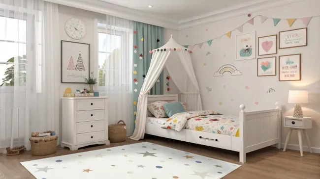 Koberec Esme Kids C5642A biely / krémový
