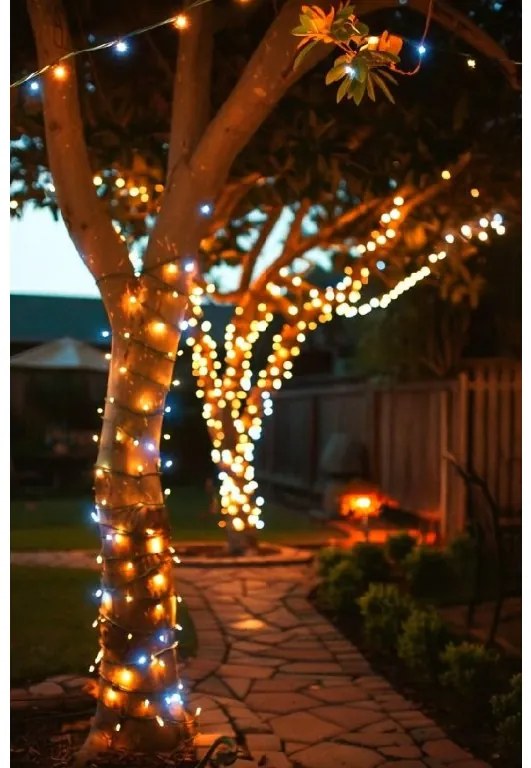 Vianočné svetielka vonkajšie FLASH teplá biela 100 LED