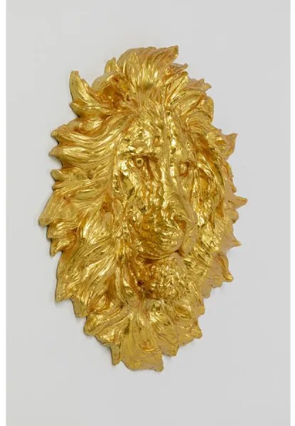 Lion Head nástenná dekorácia zlatá 90x100cm