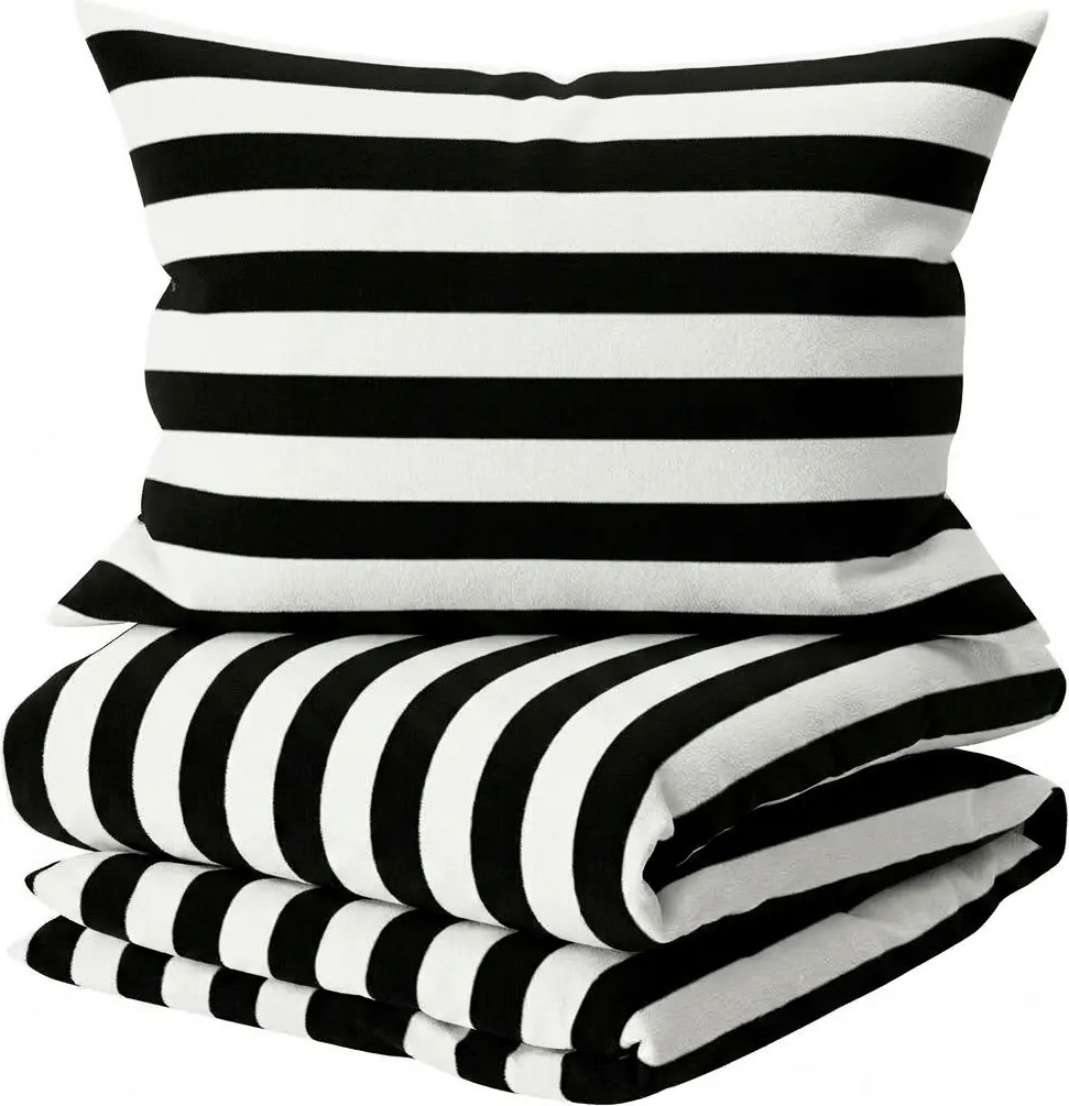 Bavlnené obliečky STRIPE BALANCE čierno-biele Rozmer obliečky: 70 x 90 cm | 140 x 200 cm