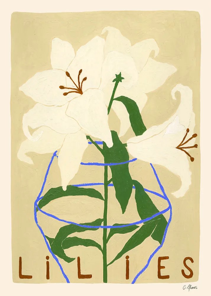 Moikka Plagát Lilies by Carla Llanos 50x70