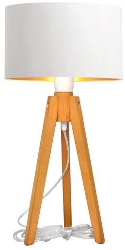 Stolná lampa ALBA 1xE27/15W/230V biela/zlatá/dub