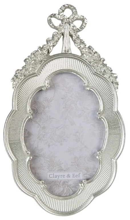 Strieborný oválný antik fotorámik - 14*2*25 cm / 10*15 cm