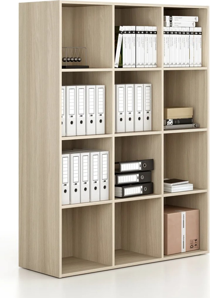 Regál FRAME, nižšie, 3 stĺpce, 1735 x 1299 x 450 mm, dub prírodný