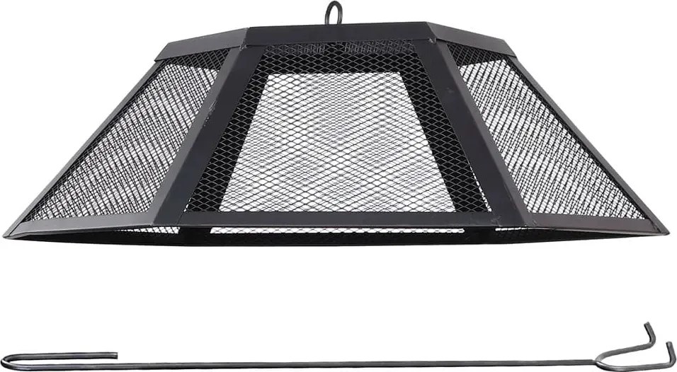 Záhradné ohnisko Hexa 70 cm čierne