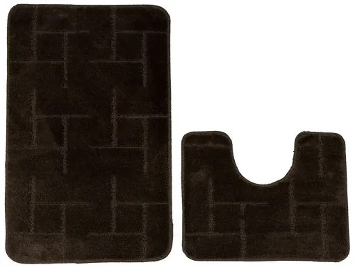 Dvojdielna sada kúpeľňových koberčekov TERAMO tmavohnedá
