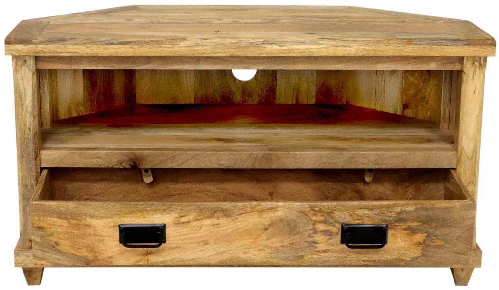 furniture-nabytek.cz - Rohový tv stolík z masívu mango 110x60x50