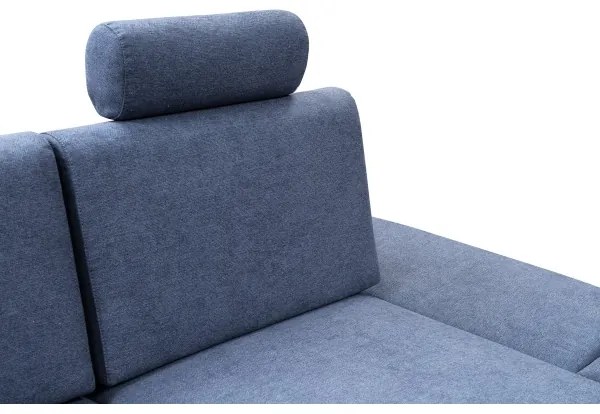 Rozkladacia rohová čalúnená sedacia súprava AVESTA do tvaru L, pravé prevedenie, s úložným priestorom, modrá