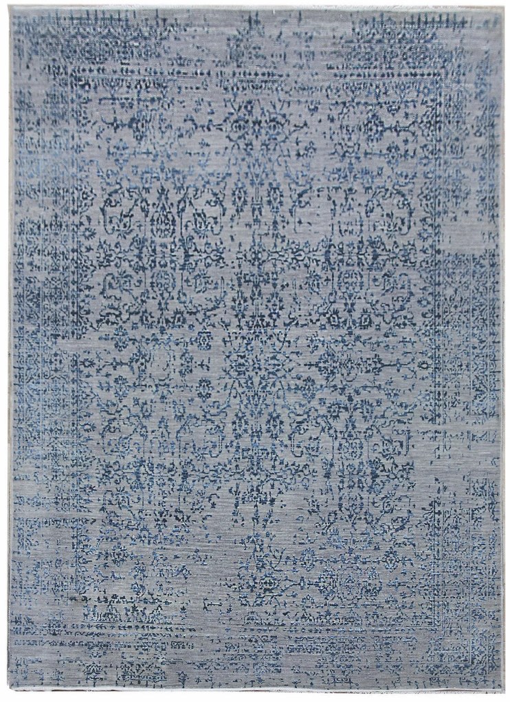 Ručne viazaný kusový koberec Diamond DC-JK 1 Silver / blue, 305x425, modrá, chodba / predsieň, Diamond Carpets India