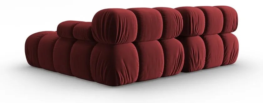 Červená zamatová rohová pohovka (pravý roh) Bellis – Micadoni Home