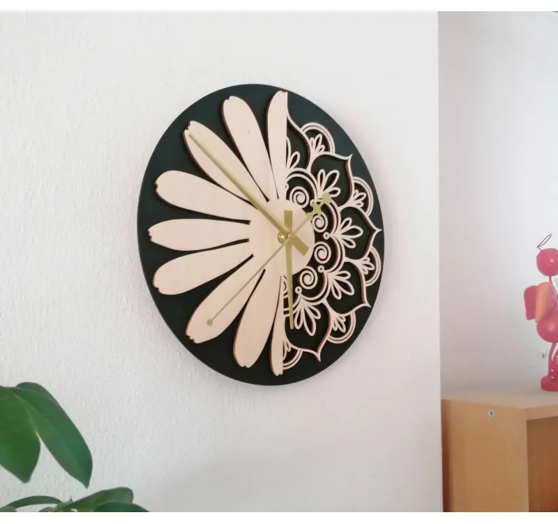 Drevené hodiny na stenu USVIT A l SENTOP PR0374 MDF-playwood