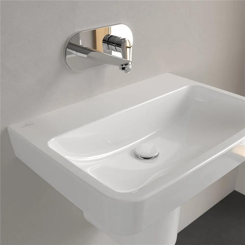 VILLEROY &amp; BOCH O.novo závesné umývadlo bez otvoru, bez prepadu, 650 x 460 mm, biela alpská, s povrchom CeramicPlus, 4A4168R1