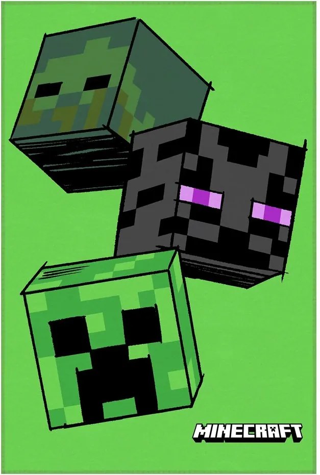 Jerry Fabrics Fleecová deka s motívom Minecraft - The Mobs | 100 x 150 cm