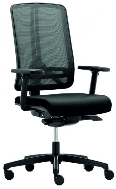 Kancelárska stolička na kolieskach RIM FLEXI FX 1104 – s podrúčkami, čierna
