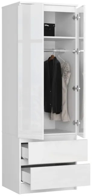 Skriňa STAR S 60 cm 2D 2SZ biela / biela lesk