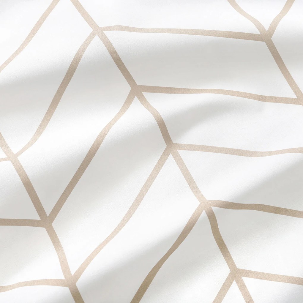 Goldea bavlnený záves - béžový cikcak na bielom 140x150 cm