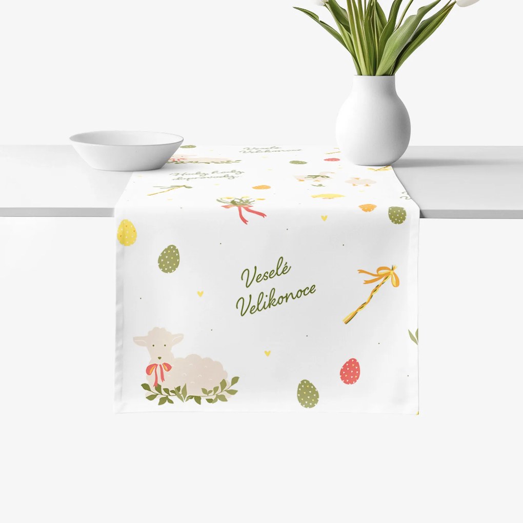Goldea veľkonočný behúň na stôl z pevnej bavlny - česká veľká noc 50x140 cm
