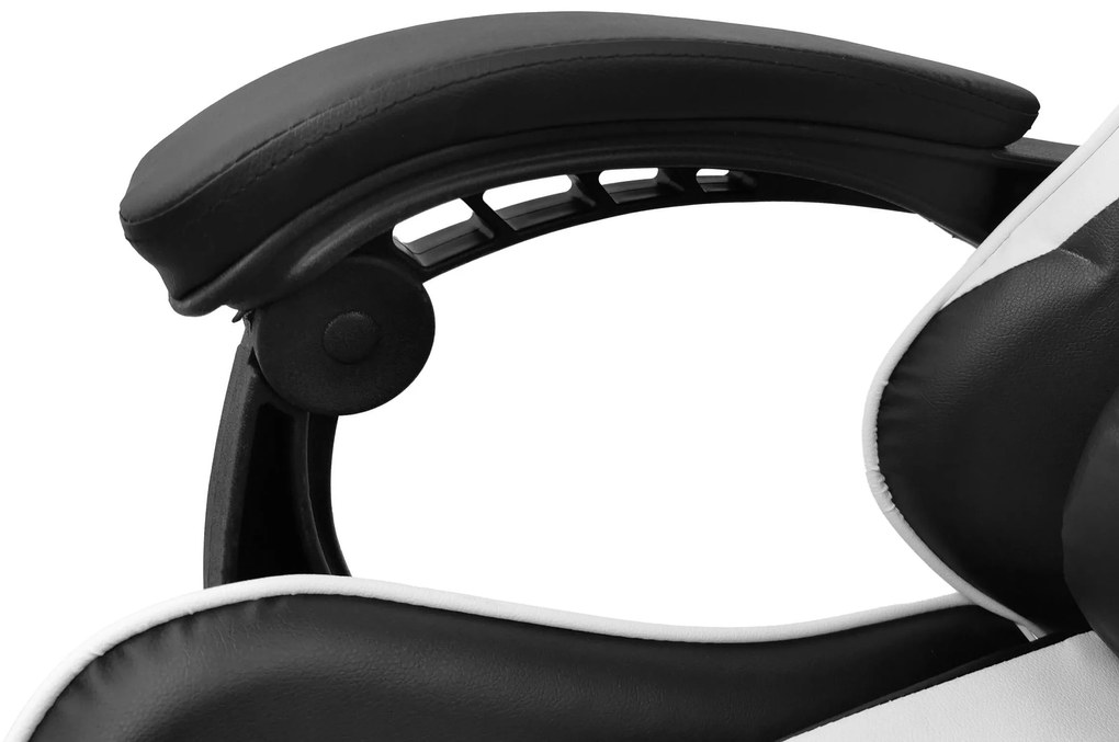 Herní židle SPORT s masážní funkcí KG108 černo-bílá