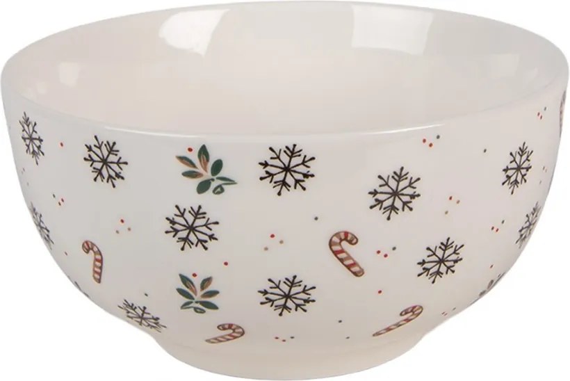 Biela porcelánová miska s perníčkom Gingerbread Magic - Ø 14*7 cm / 500 ml