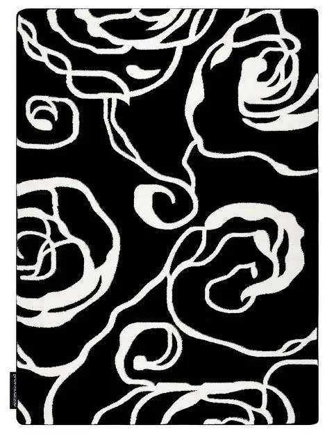 Koberec HAMPTON Ruža, kvety čierny