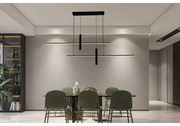 LED Stmievateľný luster na lanku LED/70W/230V 3000-6500K + diaľkové ovládanie