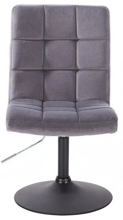 LuxuryForm DESIGN Stolička TOLEDO VELUR na čiernom tanieri - tmavo šedá