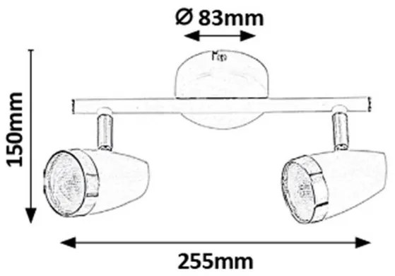 Rabalux KAREN 6513 LED stropné bodové svietidlo 2x4W | 560lm | 3000K | IP20 - čierna