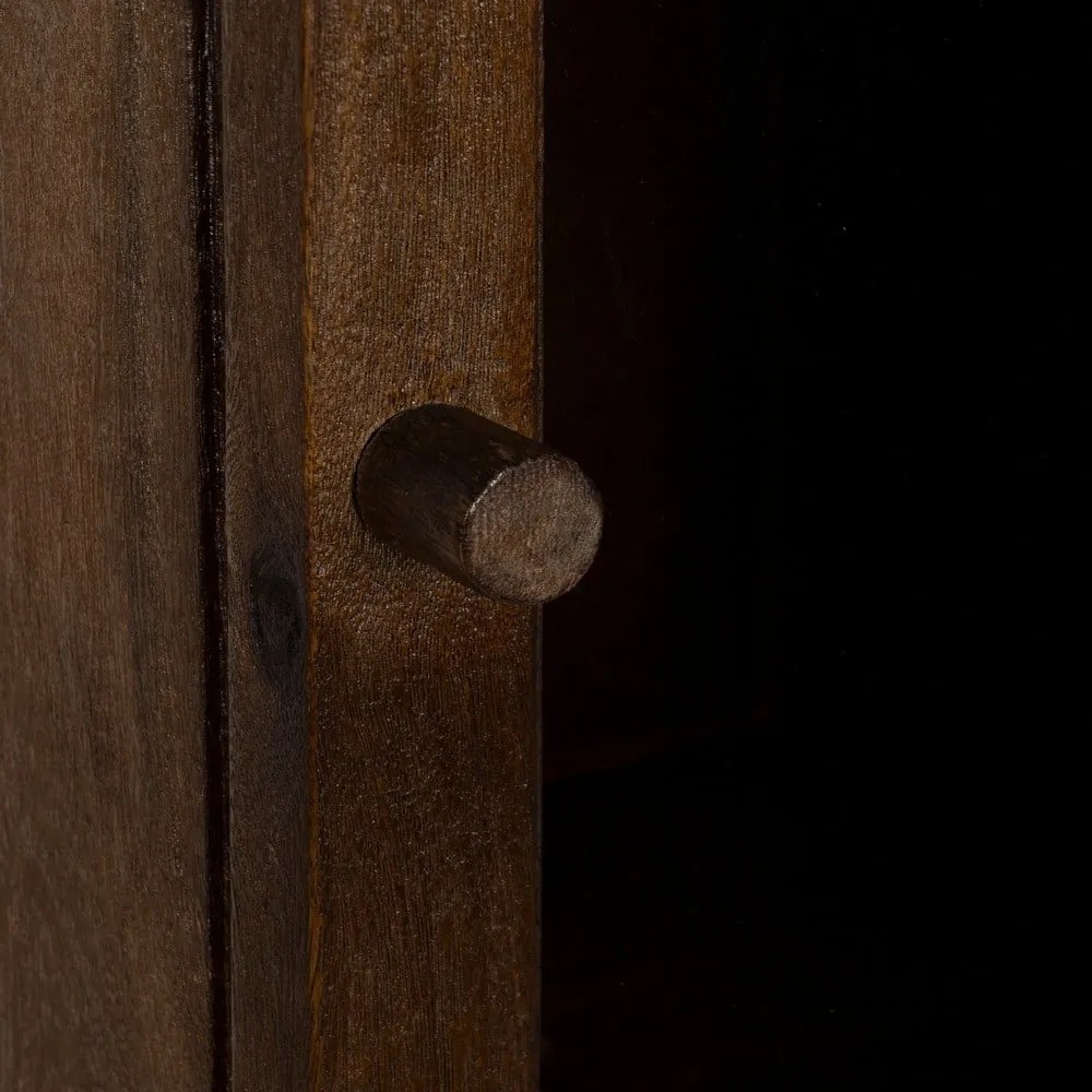 Hnedá vitrína z mangového dreva 40x180x40 cm Ravi – Ixia