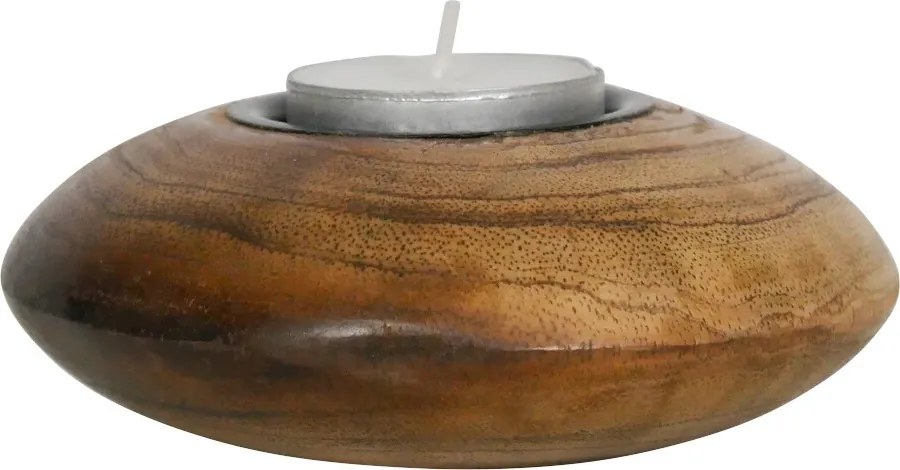 Drevený svietnik z mangového dreva na čajovú sviečku - 11 * 11 * 4cm