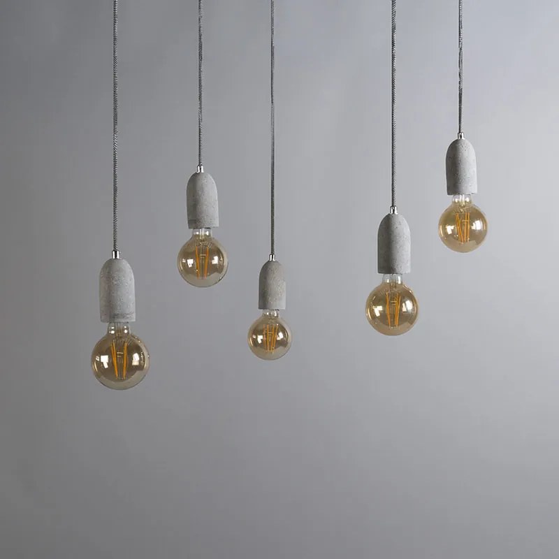 Priemyselné závesné svietidlo sivý betón - Cava 5