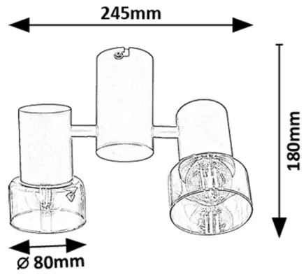 Rabalux 73053 - Bodové svietidlo HATICE 2xE14/15W/230V