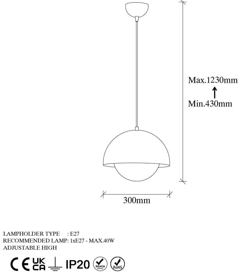Závesné svietidlo v zlatej farbe so skleneným tienidlom ø 20 cm Camgoz – Opviq lights