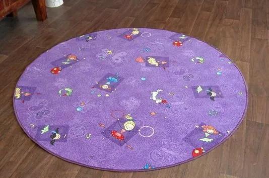 MAXMAX Detský guľatý koberec FIALOVÉ Baletka fialová