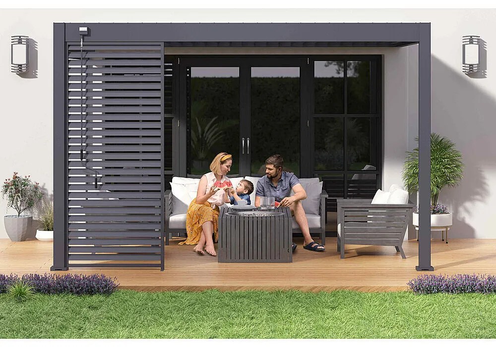 Záhradná hliníková pergola do steny 4x3 m (antracit)