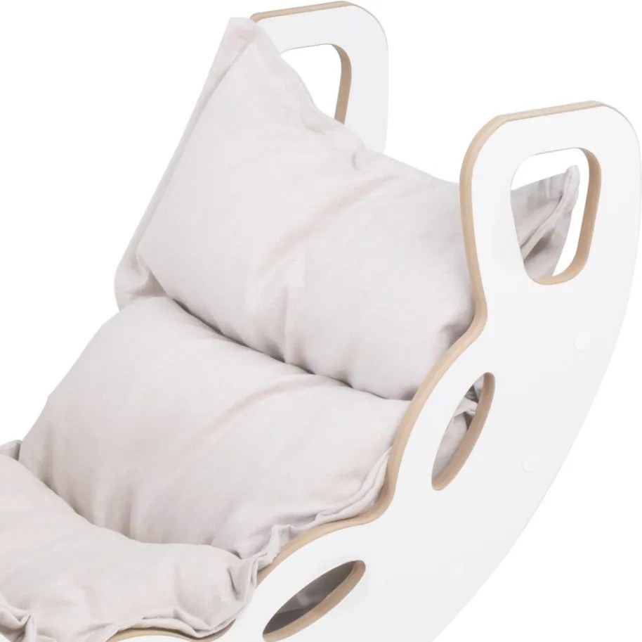 Multifunkčná detská súprava 4v1 – hojdačka, šmykľavka a vankúš svetlobéžová