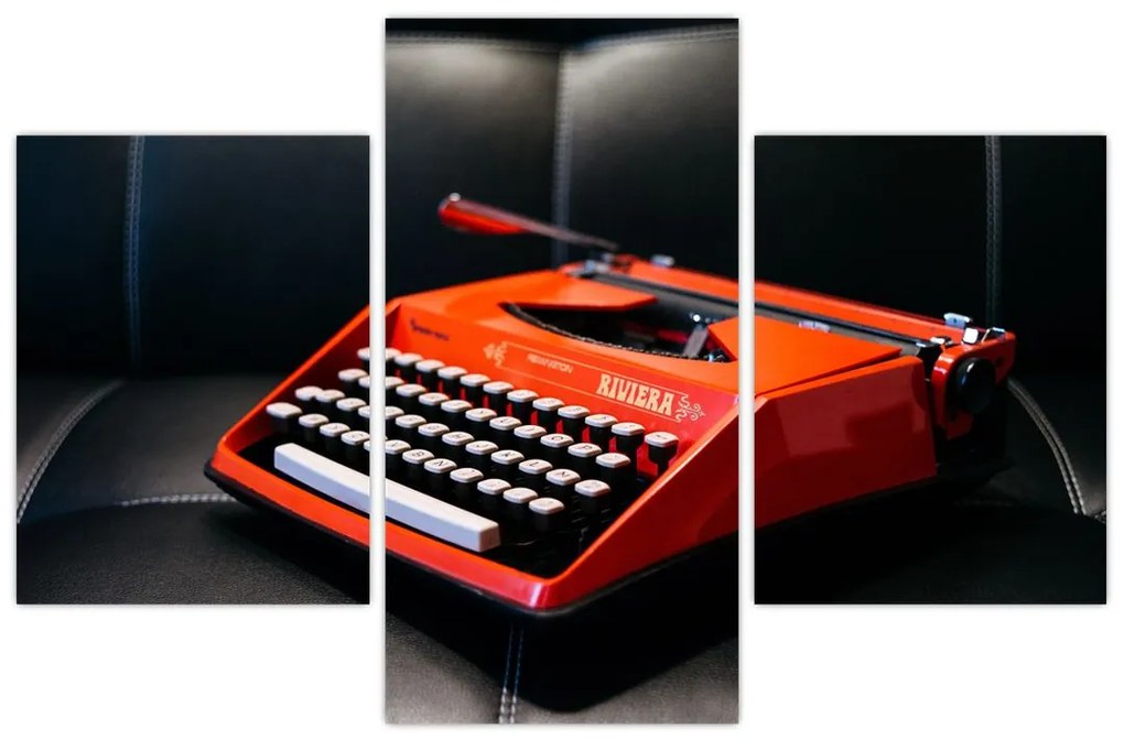 Obraz červeného písacieho stroja