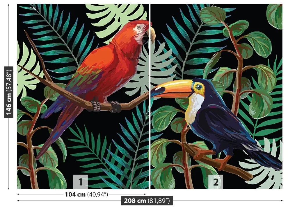 Fototapeta Vliesová Ara toucan 208x146 cm