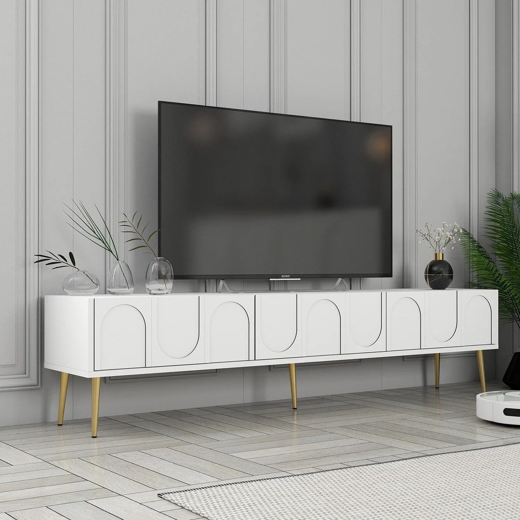 TV skrinka Lyon 43 - White, Gold