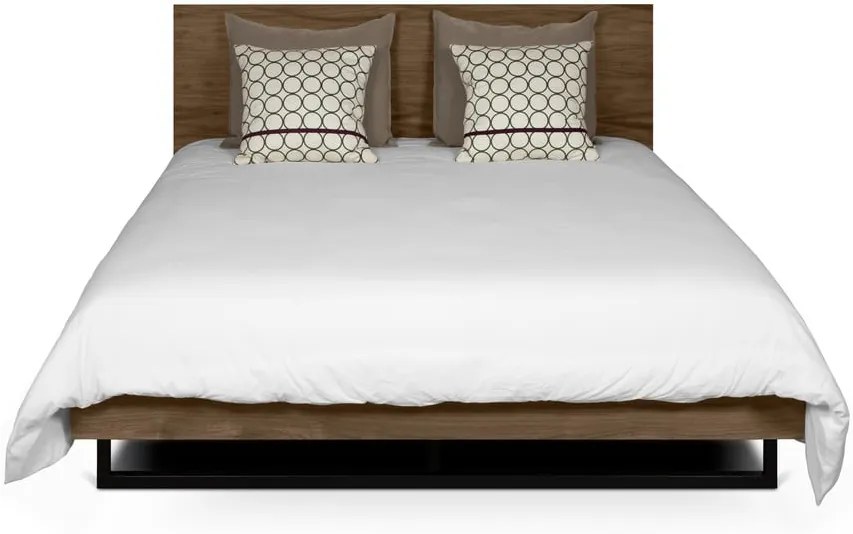 Hnedá posteľ s nohami z ocele TemaHome Mara, 180 × 200 cm